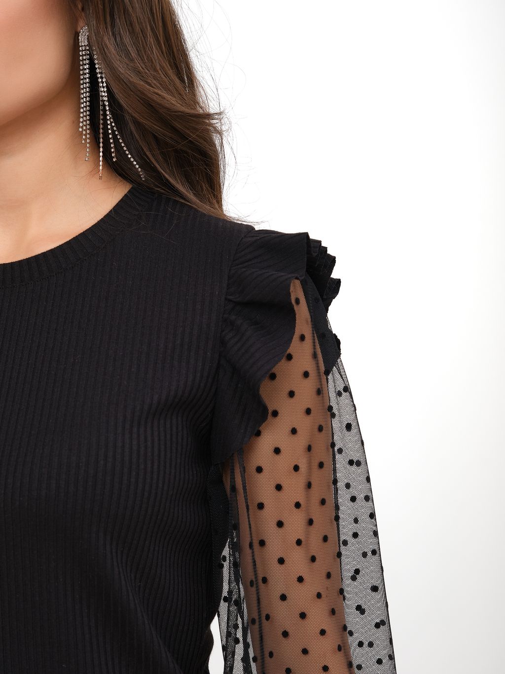 Джемпер с рукавами из сетки - Stilla фото 6