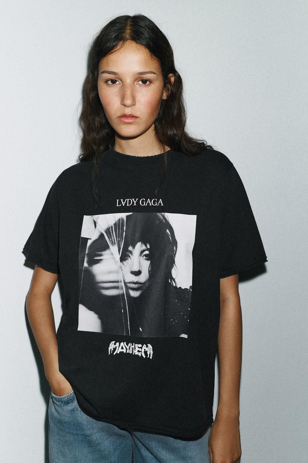 LADY GAGA FADED-EFFECT T-SHIRT - Zara фото 3