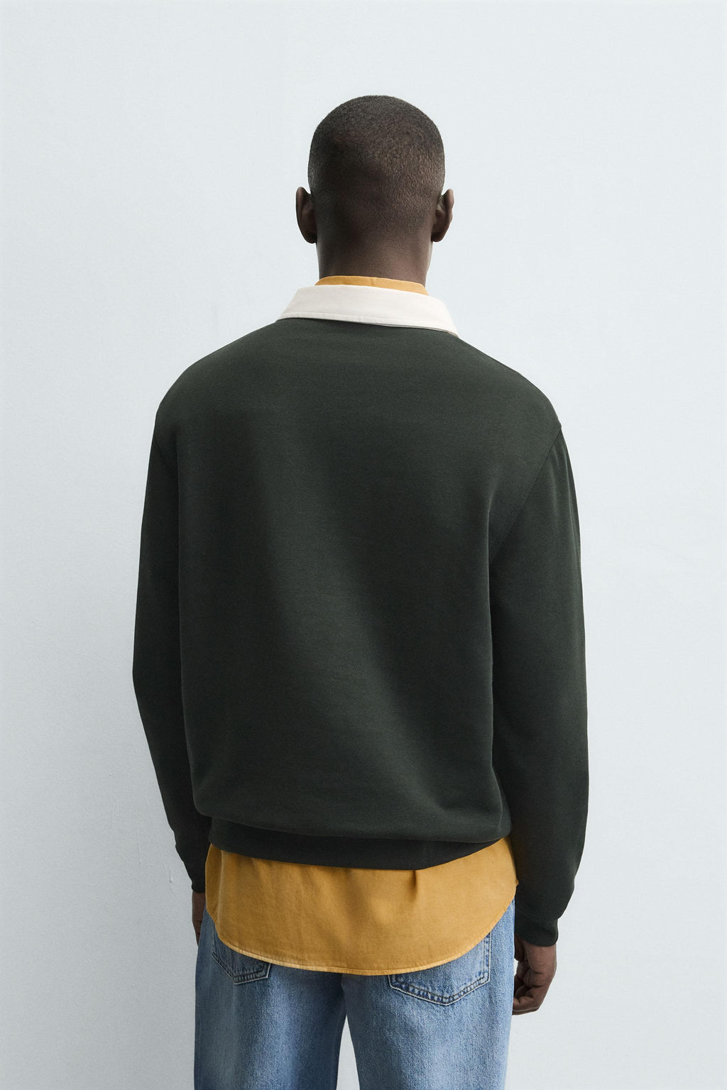 CONTRAST COLLAR POLO SWEATSHIRT - Zara фото 3