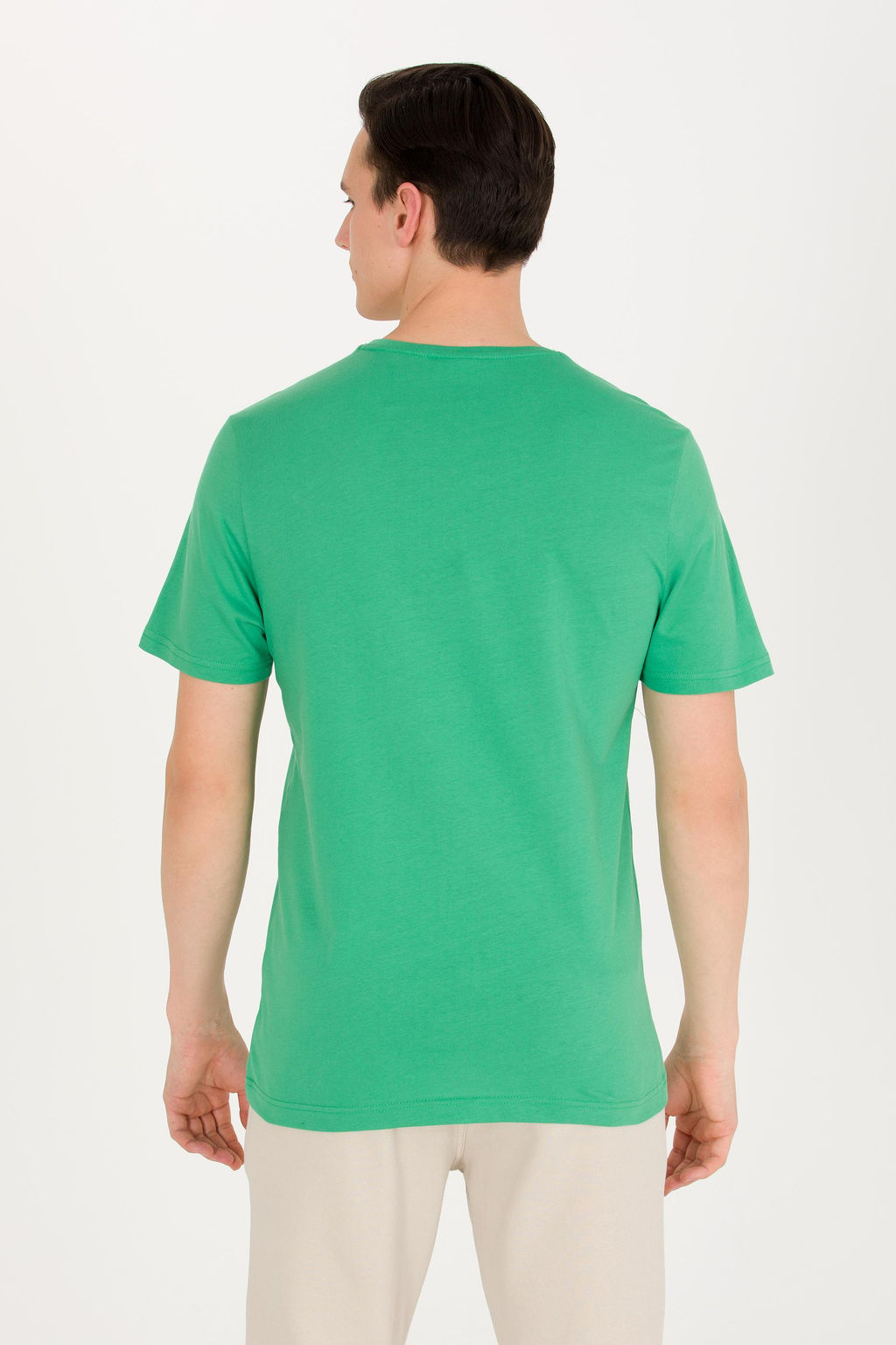 U. S. Polo Assn Мужская зеленая базовая футболка с круглым вырезом - U.s. polo assn фото 5