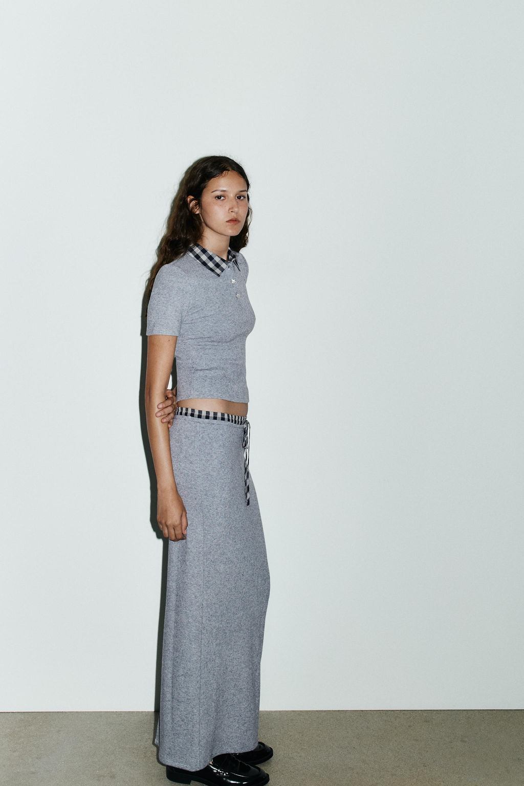 MIDI SKIRT WITH CONTRAST WAIST - Zara фото 3