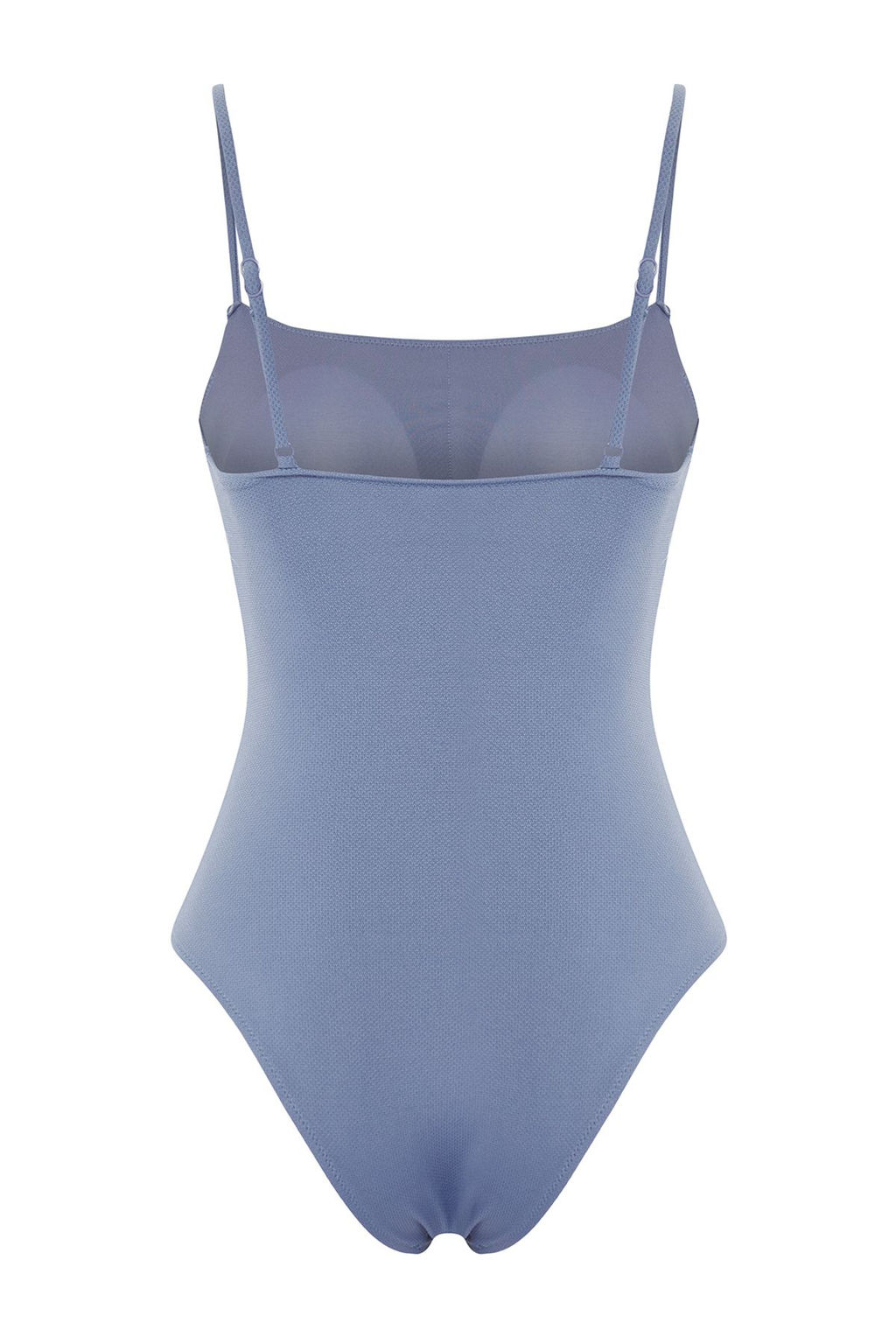 Trendyolmilla Mavi Kare Yaka Dokulu Regular Mayo TBESS25MA00120 фото 7