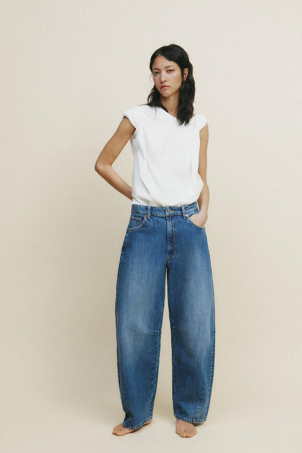 TRF BAGGY BALLOON MID-WAIST JEANS