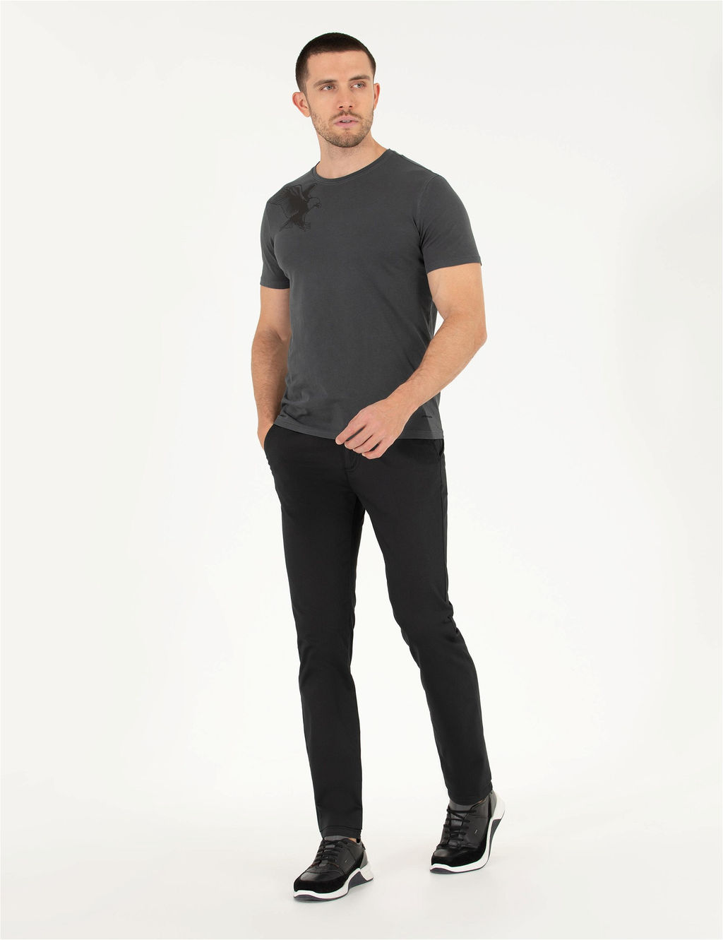 Siyah Regular Fit Kanvas Pantolon - Pierre cardin фото 3