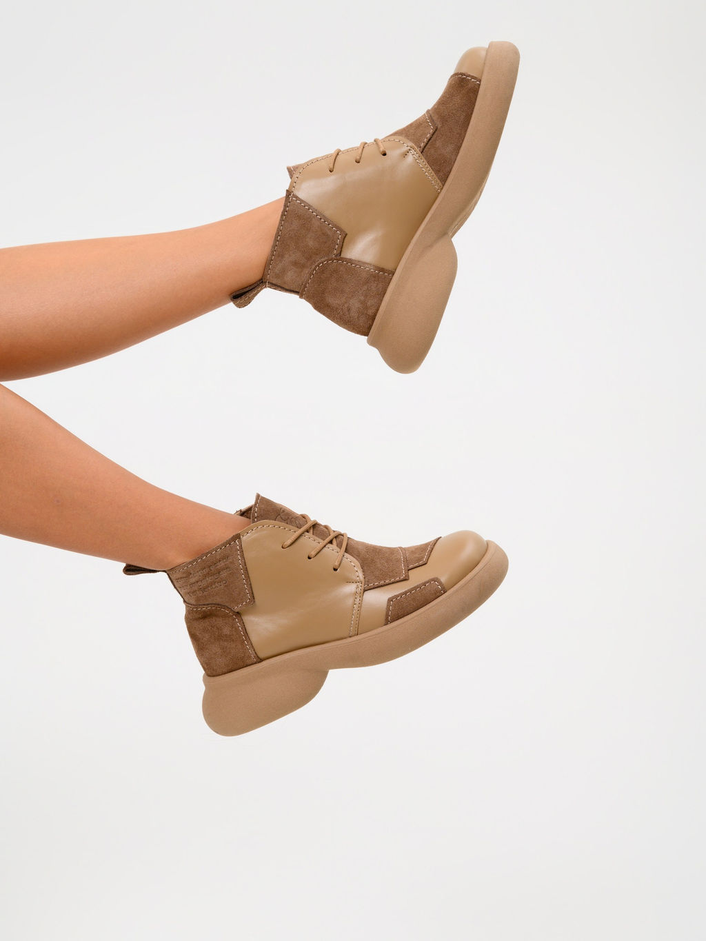 Ботинки EDART 305.927 ka. Круассан+коричневый капучино замша/байка - Ed'art фото 11