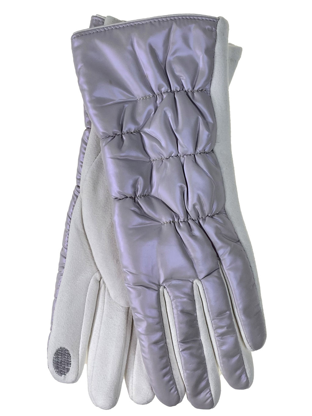 Элегантные женские перчатки из кожи и велюра, цвет шоколад - Greta фото 29