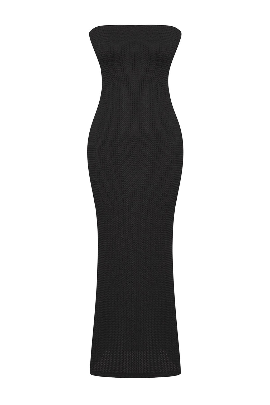 TRENDYOLMILLA Siyah Dokulu Astarl? Straplez Bodycone/Vucuda Oturan Esnek Maxi Orme Elbise TWOSS25EL00241  фото 6