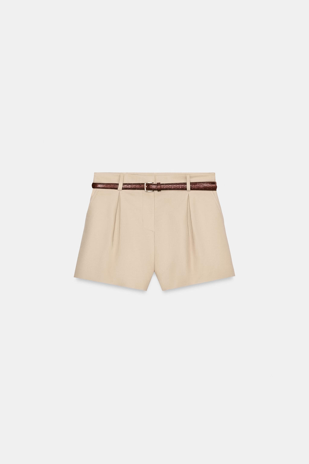 BERMUDA PINZAS CINTUR?N / Camel claro - Zara фото 6