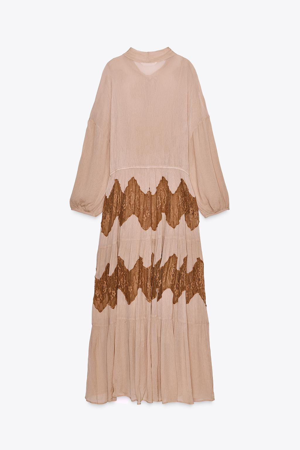 LACE COMBINATION TIE DRESS - Zara фото 8