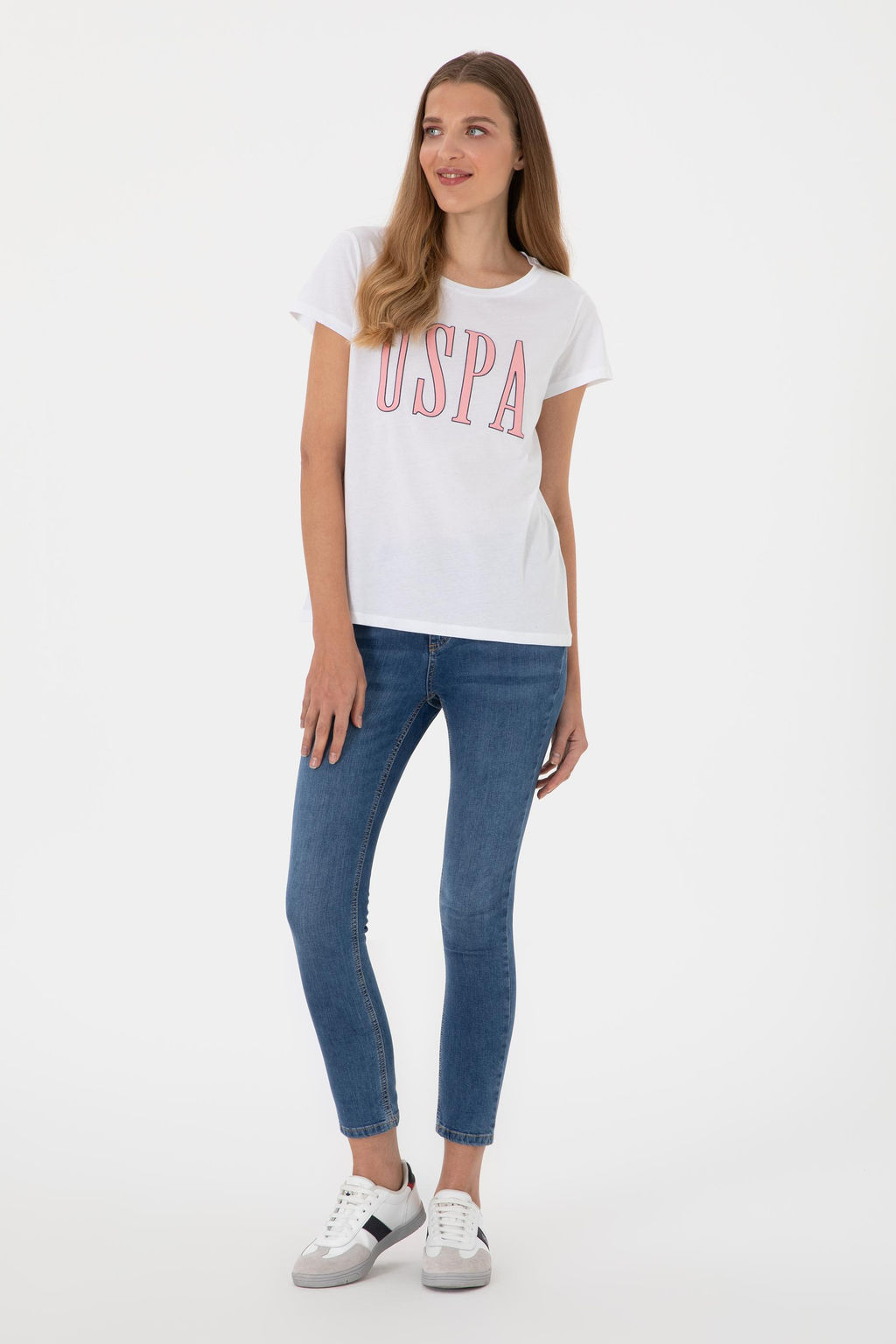 Kad_n Beyaz Bisiklet Yaka Ti__rt Sepette S_rpriz _ndirim - U.s. polo assn фото 5