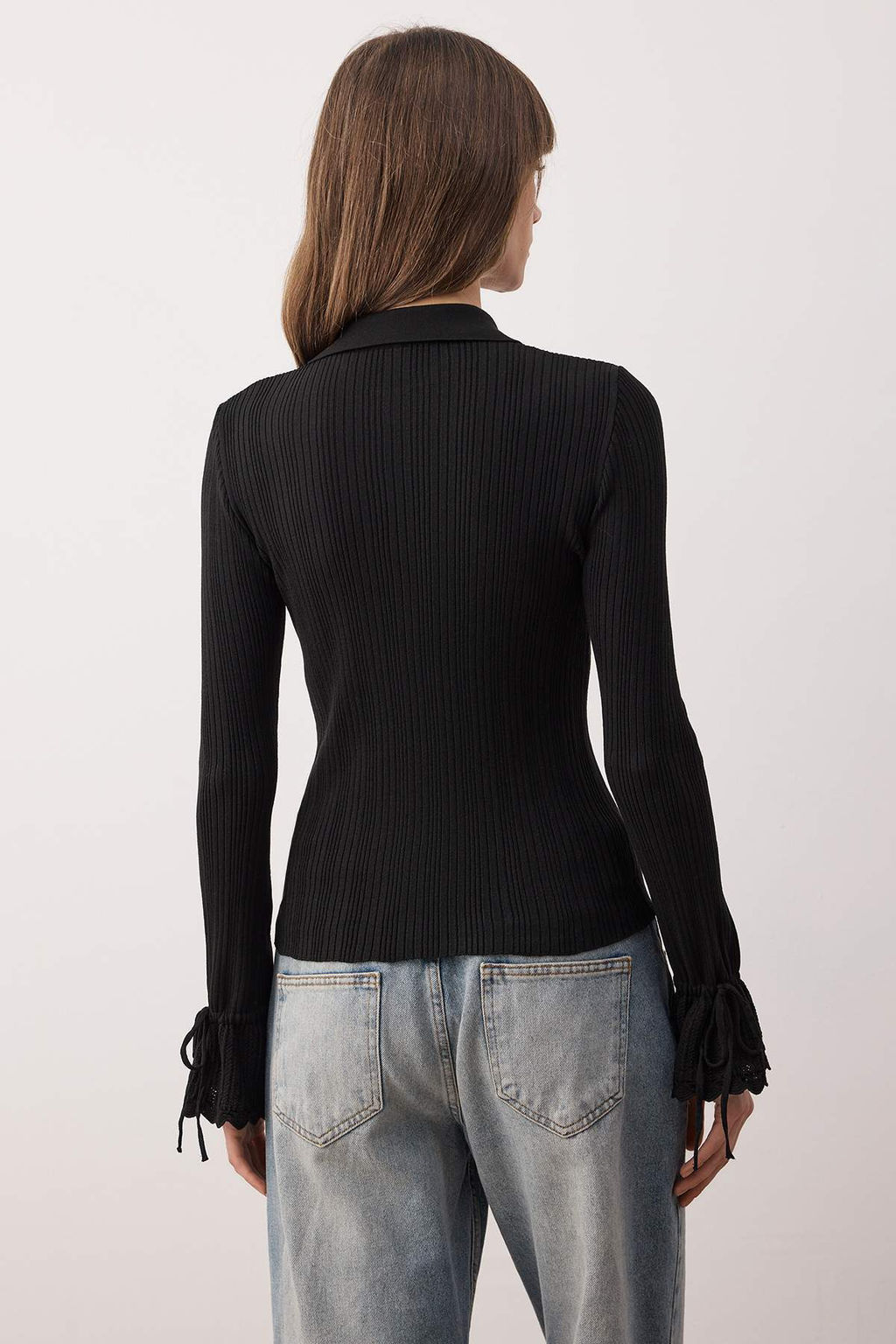 Ekru Merserize Gorunumlu Fitilli Polo Yaka Triko H?rka TWOAW26HI00111 - Trendyolmilla фото 24