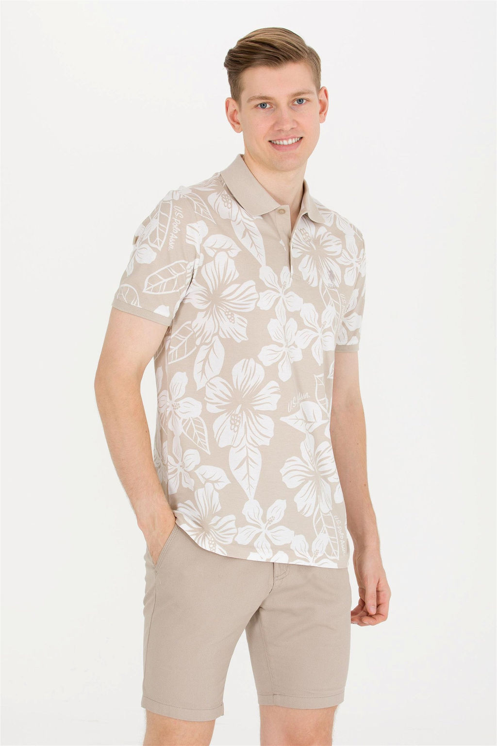 U. S. Polo Assn Мужская футболка с воротником-поло Stone - U.s. polo assn фото 11