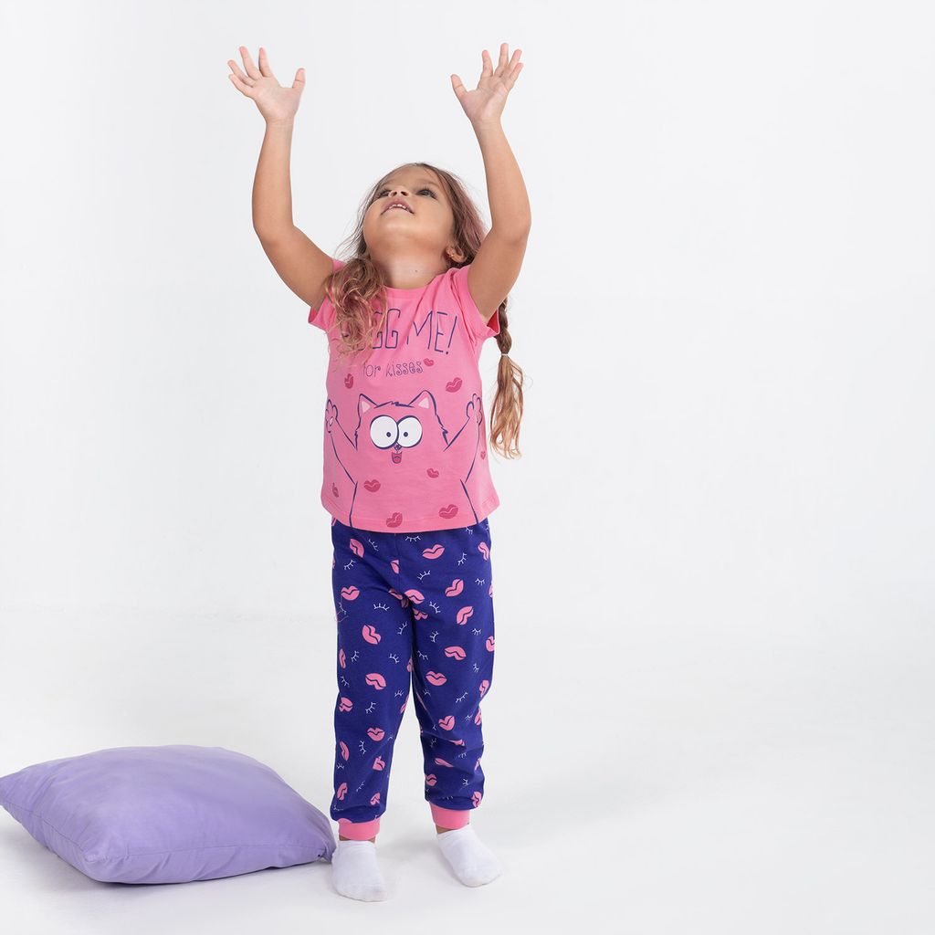 CRB wear/CSKG 50035-46 Комплект для девочки (футболка, брюки), циклама/Ex.Cherubino  фото 2