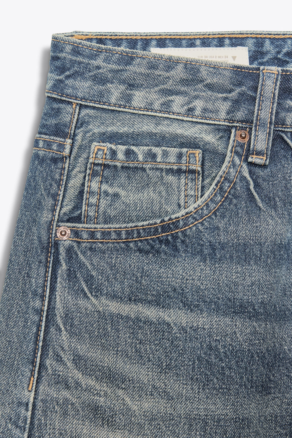 TRF BAGGY FOLDED RIPPED MID-WAIST JEANS - Zara фото 8