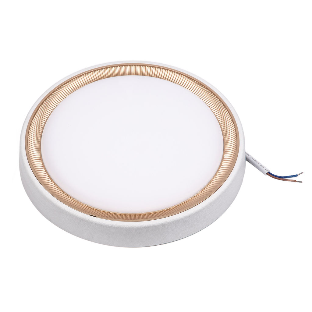 ULW-Q281 24W/6500K/F20 IP65 WHITE Светильник светодиодный влагозащищенный. Круг. Дневной свет (6500K). 225?40 мм. Корпус белый. Цвет рамок (в/к): золотистый, графит. ТМ Volpe