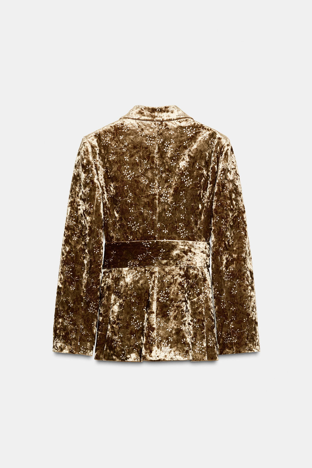 VELVET BLAZER WITH METALLIC THREAD BELT - Zara фото 4