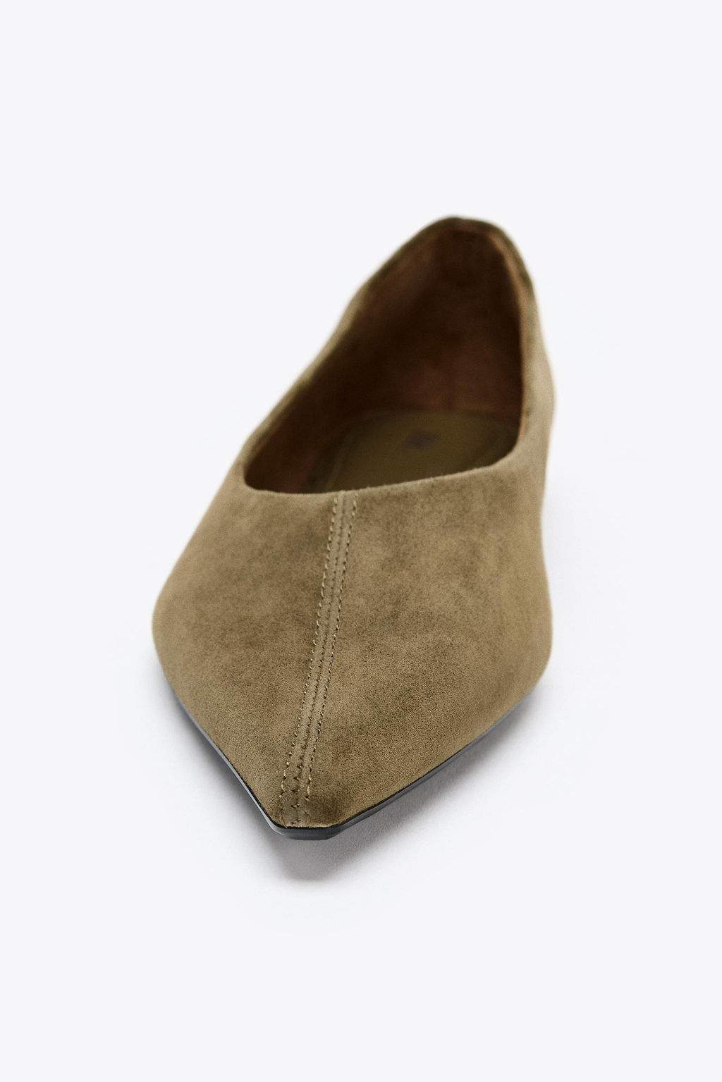 POINTED SPLIT SUEDE BALLET FLATS - Zara фото 4