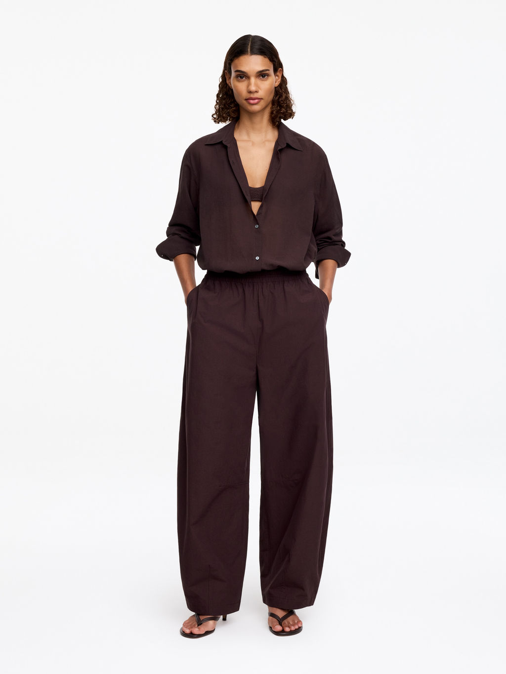 Pantalones de algod?n con pernera de barril - H&m фото 5