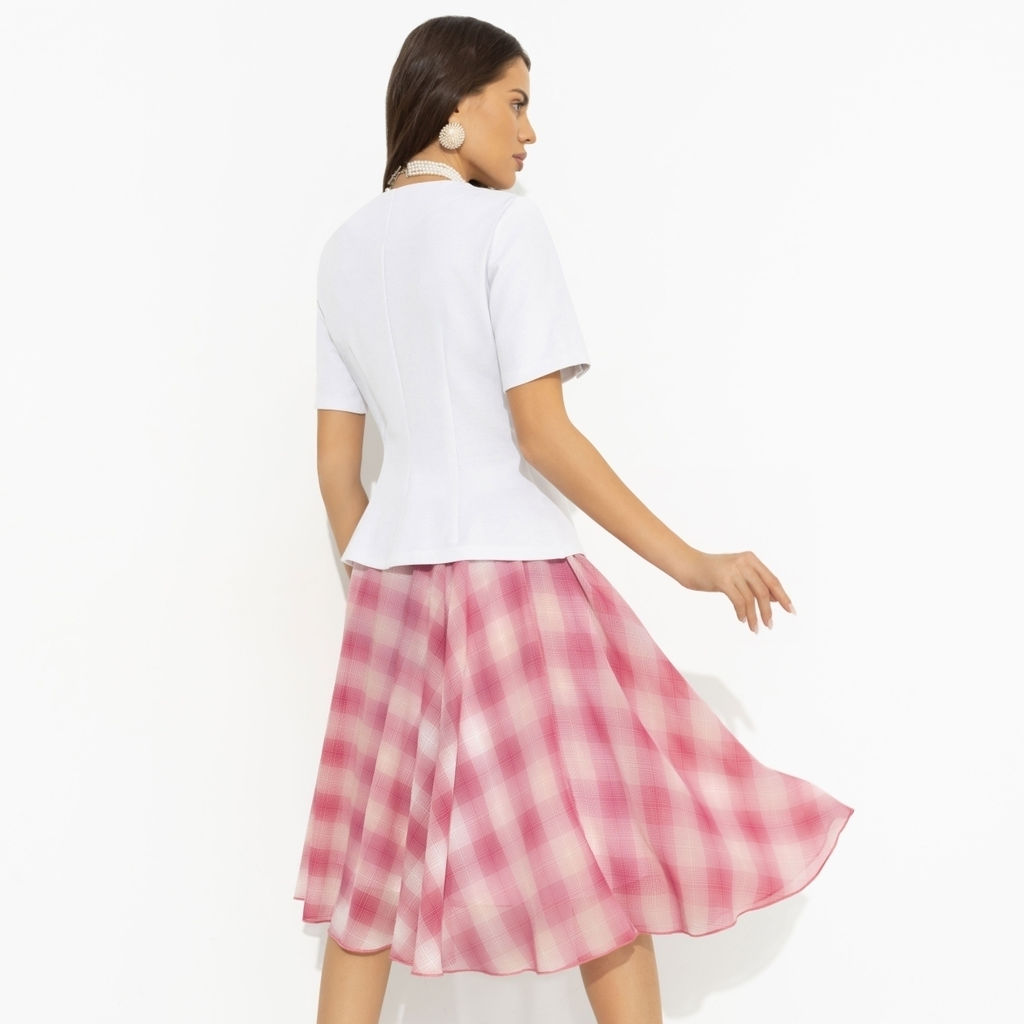 Костюм с юбкой комбинированный, Больше чем стиль (2 в 1, воздушно-розовый) - Charutti фото 5