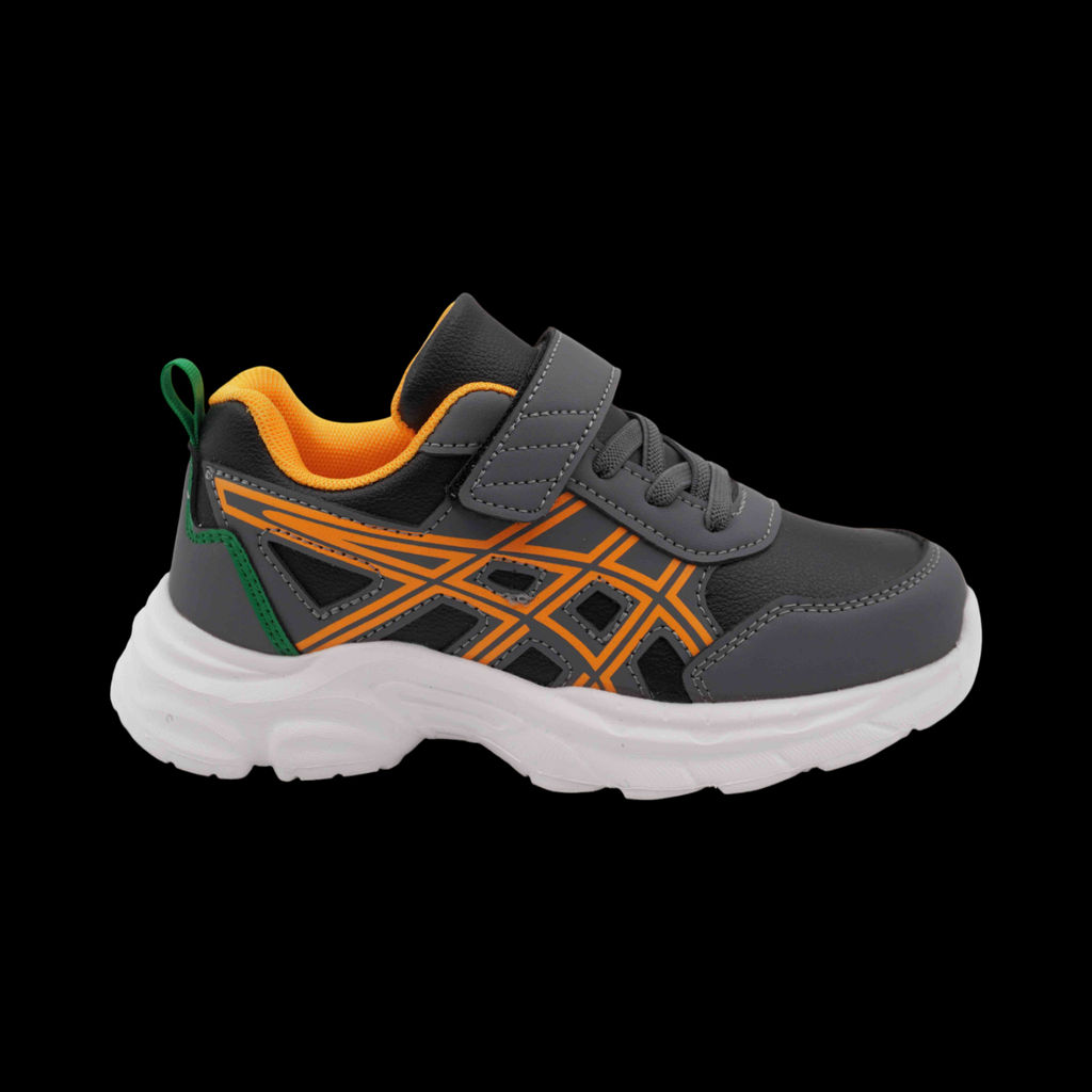 Кроссовки А877-3 серо оранжевые