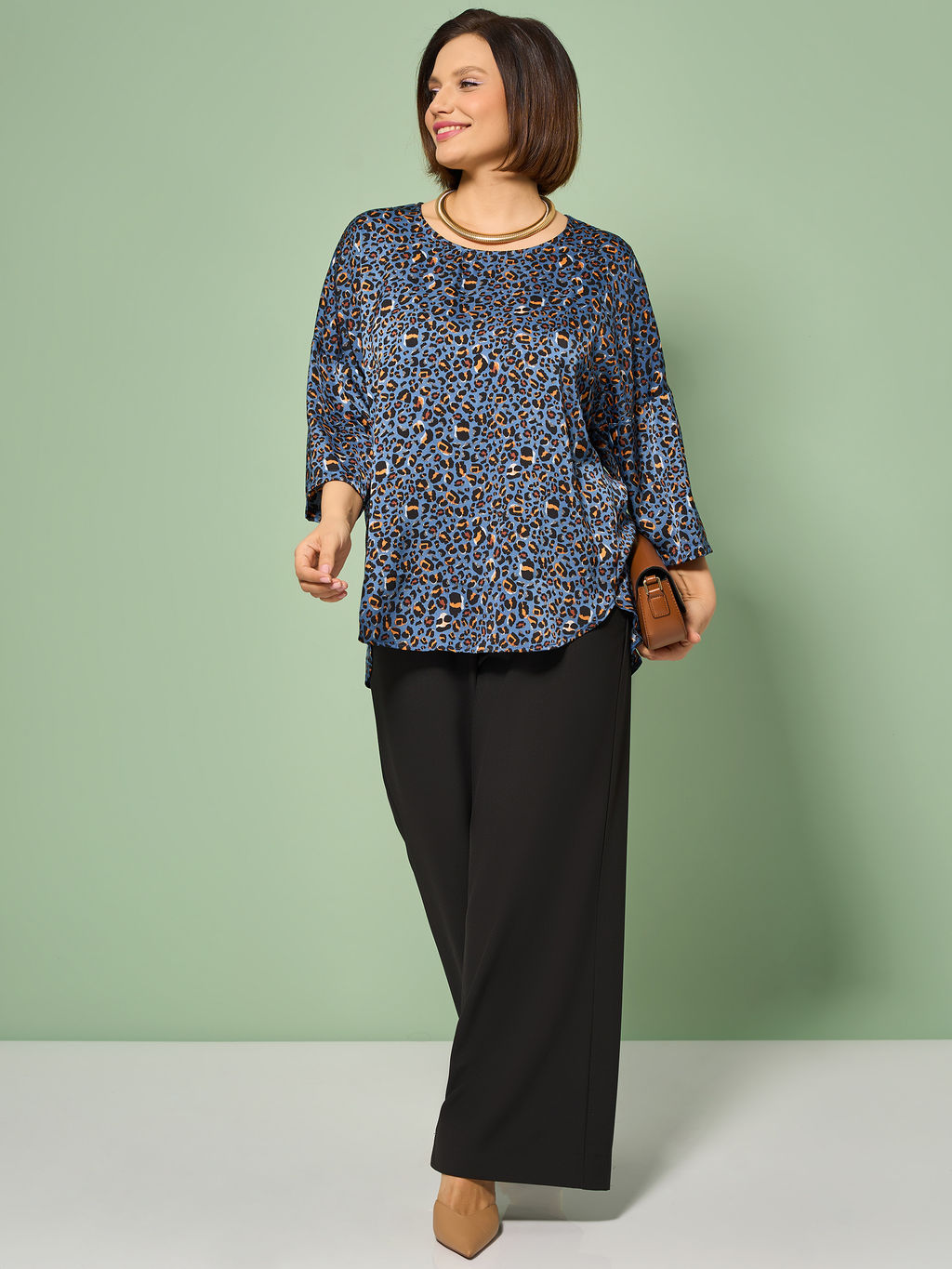 Блузка 0250-2а темно-голубой - Aquarell фото 21