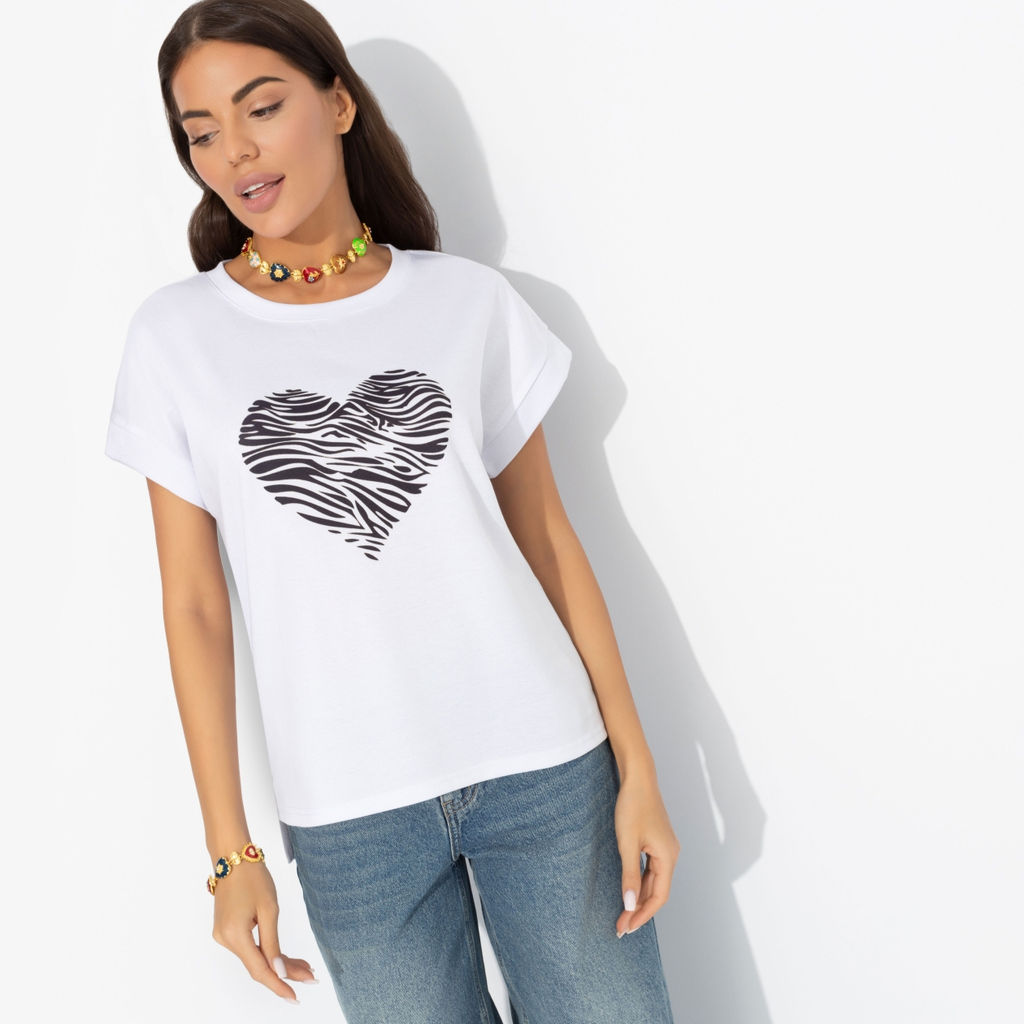 Футболка со спущенным плечом Оттенок настроения (heart) - Charutti фото 10