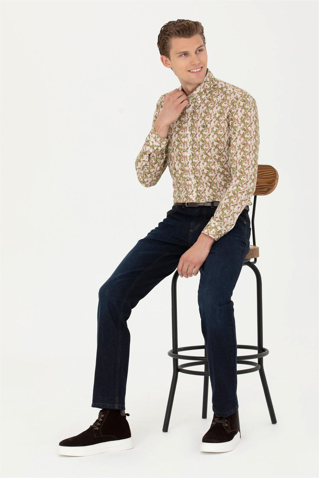 Мужская рубашка с длинным рукавом Stone - U.s. polo assn фото 4