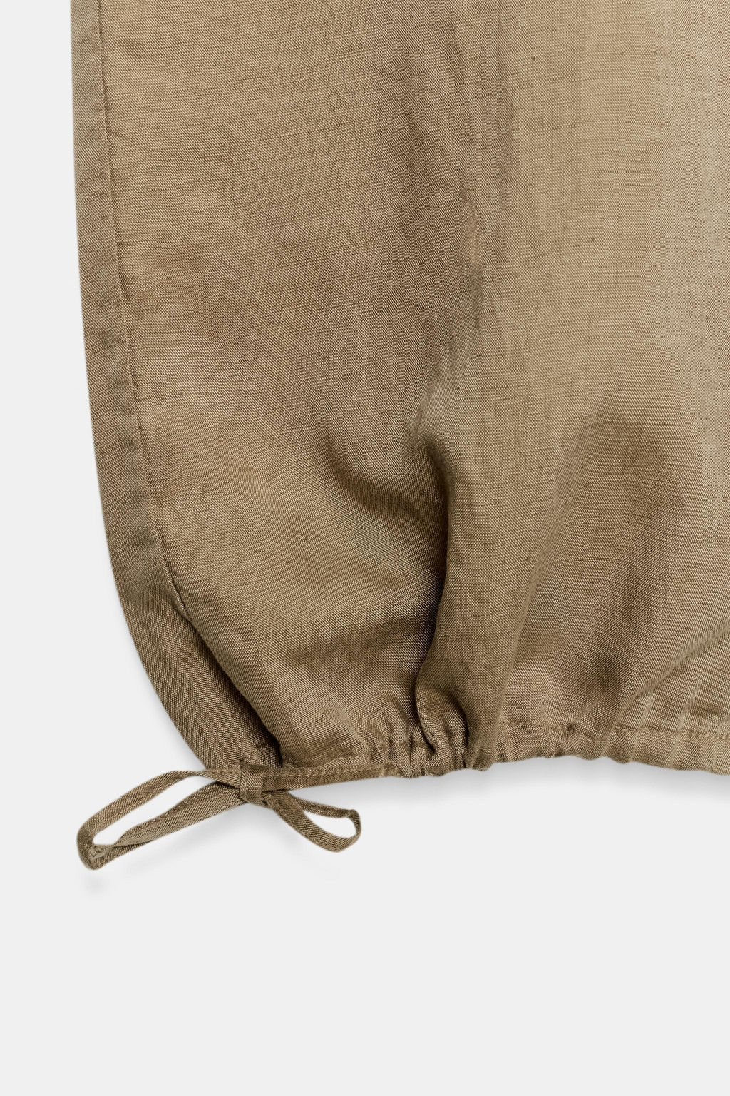 PANTAL?N ANCHO CORDONES CON LINO / Arena - Zara фото 10