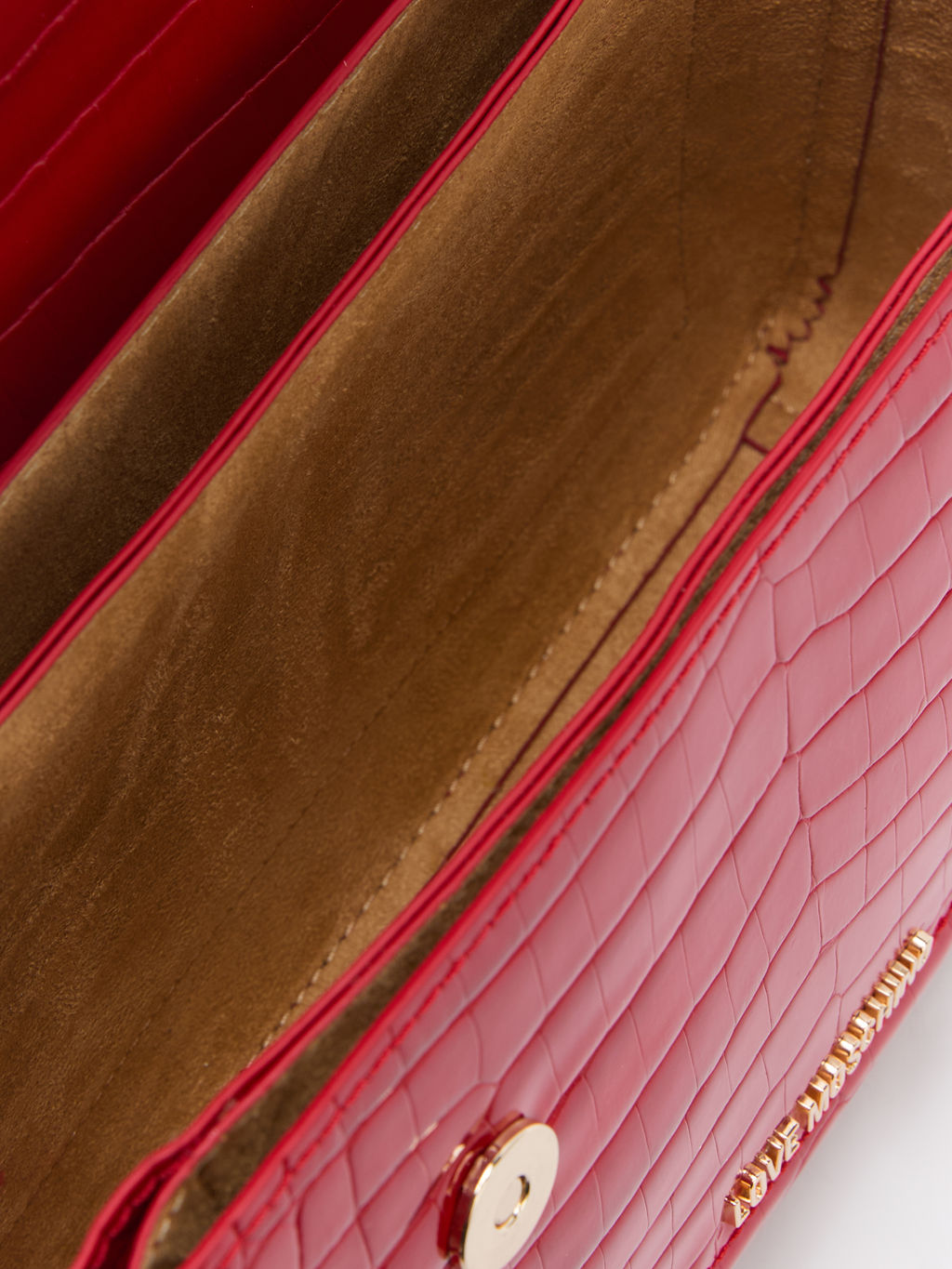 Женская сумка на плечо LOVE MOSCHINO CHAIN DETAIL CROCO Артикул 4192175, рубиновый  фото 5