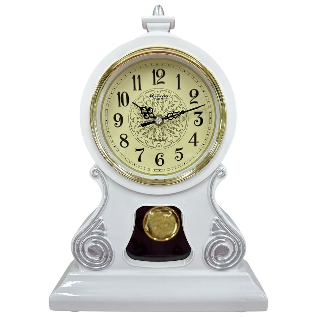 Настольные часы Mirron с маятником белые M4002CBB