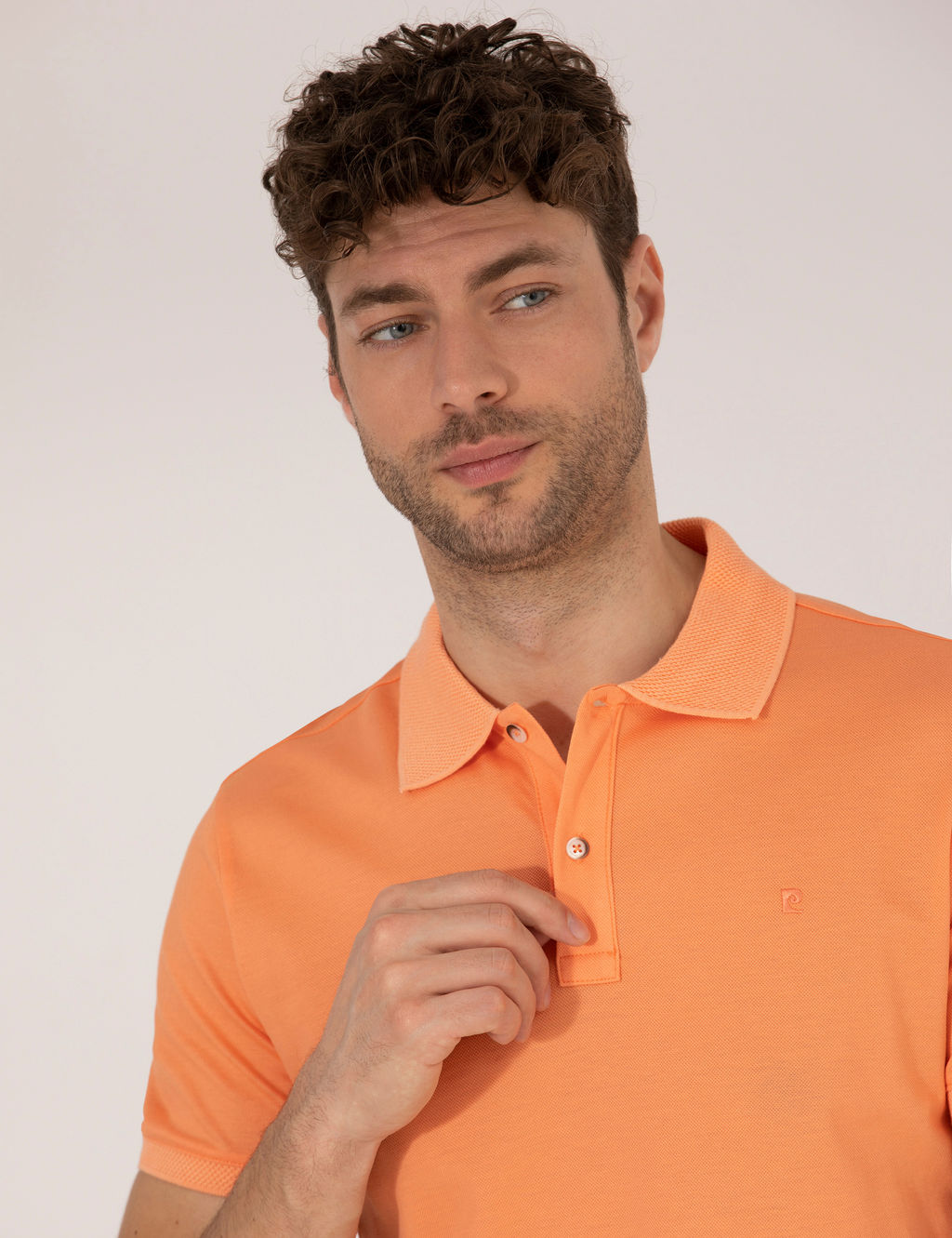 A__k Turuncu Slim Fit %100 Pamuk Polo Yaka Merserize Ti__rt