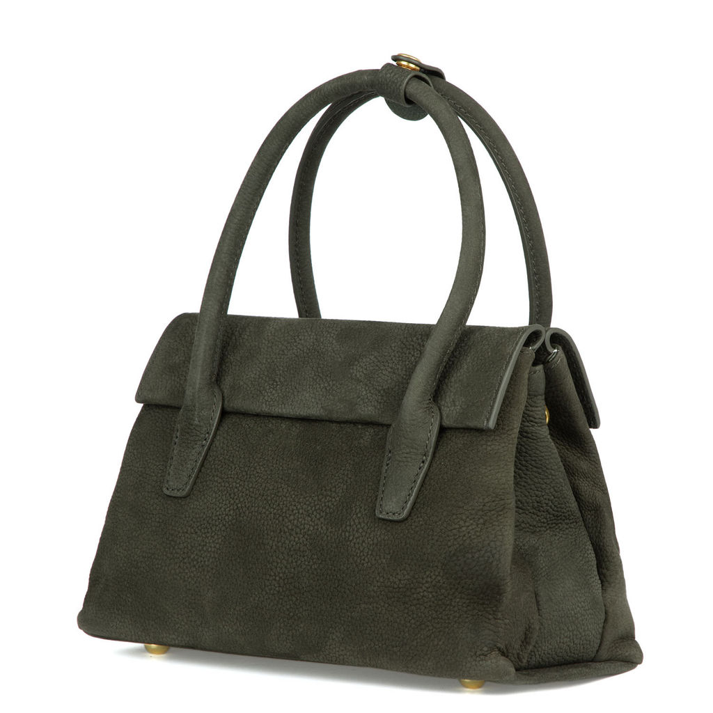 5105 blackish green, Женская сумка из нубука, Barcelo Biagi