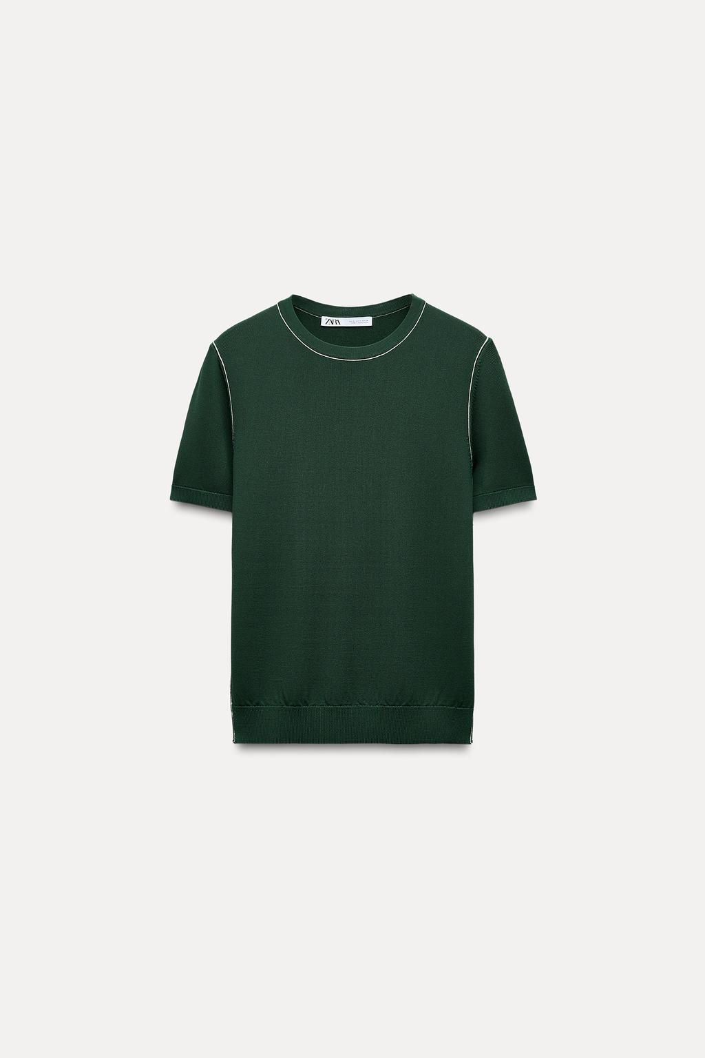 PLAIN KNIT TOP WITH CONTRAST TRIMS - Zara фото 22
