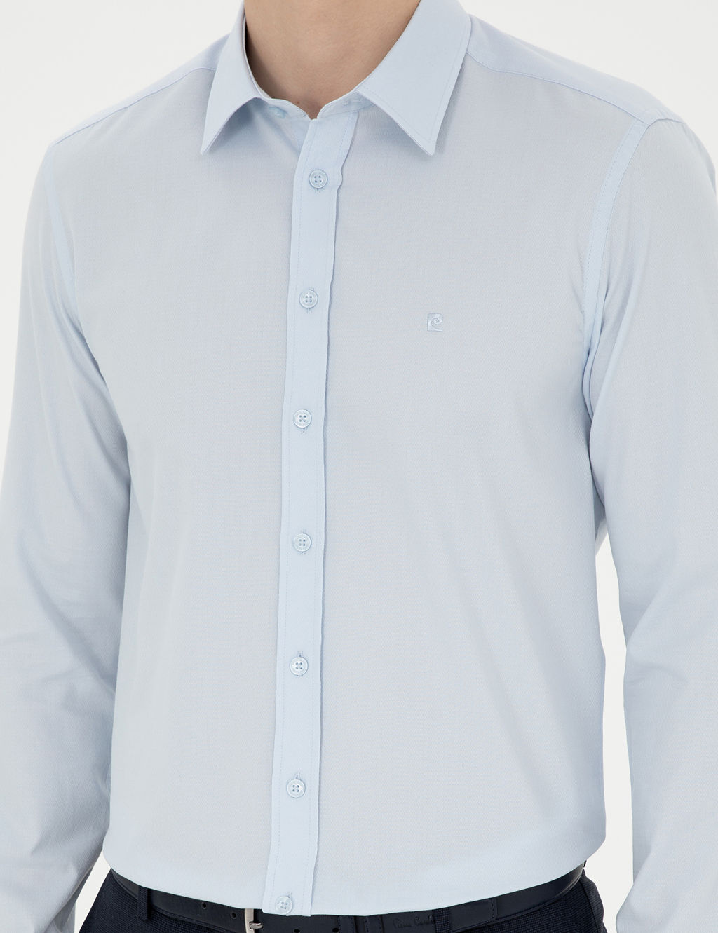 A__k Mavi Slim Fit Uzun Kollu G_mlek
