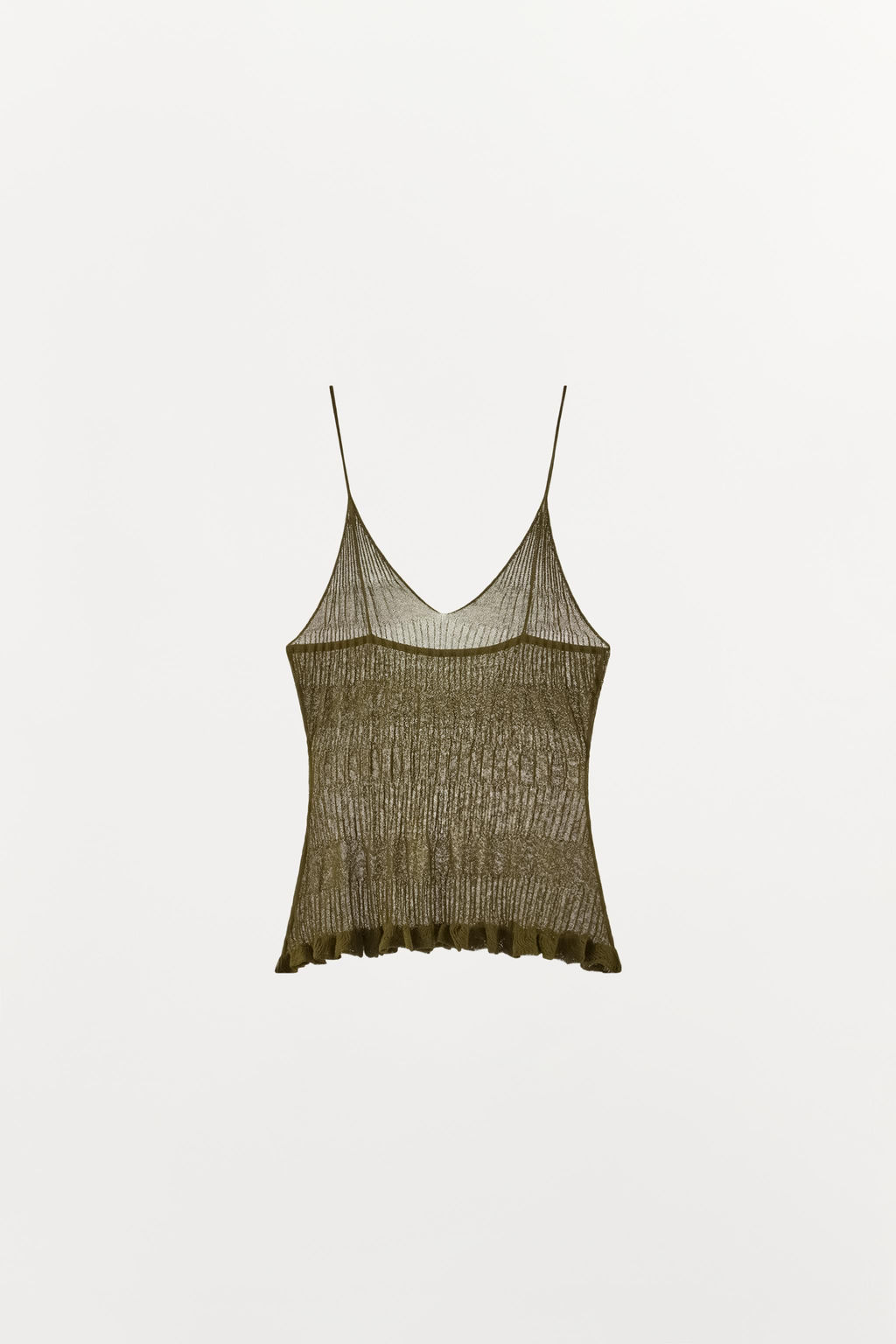 TOP PUNTO TIRANTES TEXTURA / Khaki - Zara фото 4