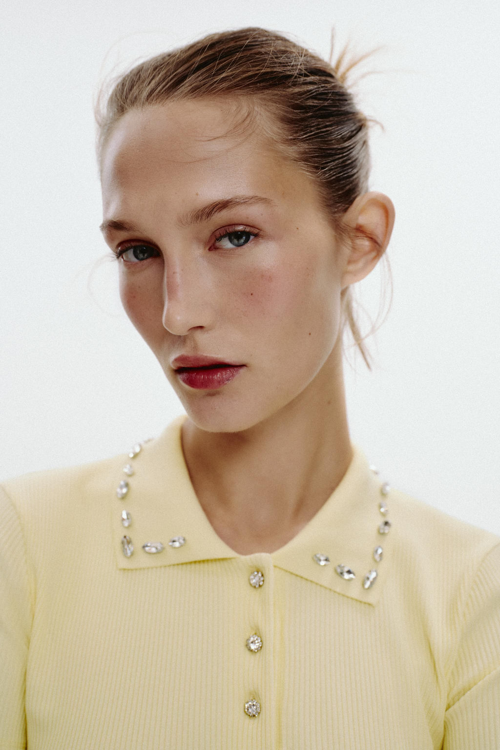 JEWEL COLLAR RIBBED POLO SHIRT - Zara фото 3