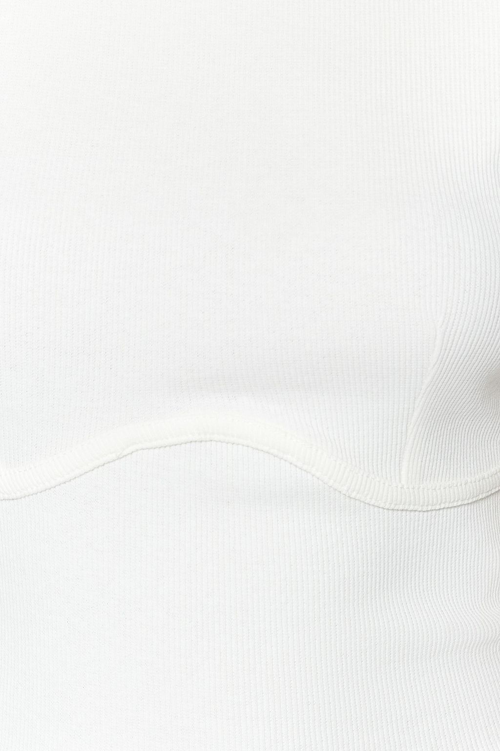 Trendyolmilla Beyaz Biye Detayl? Bisiklet Yaka Crop Fitilli Esnek Orme Bluz TWOAW21BZ0638  фото 11