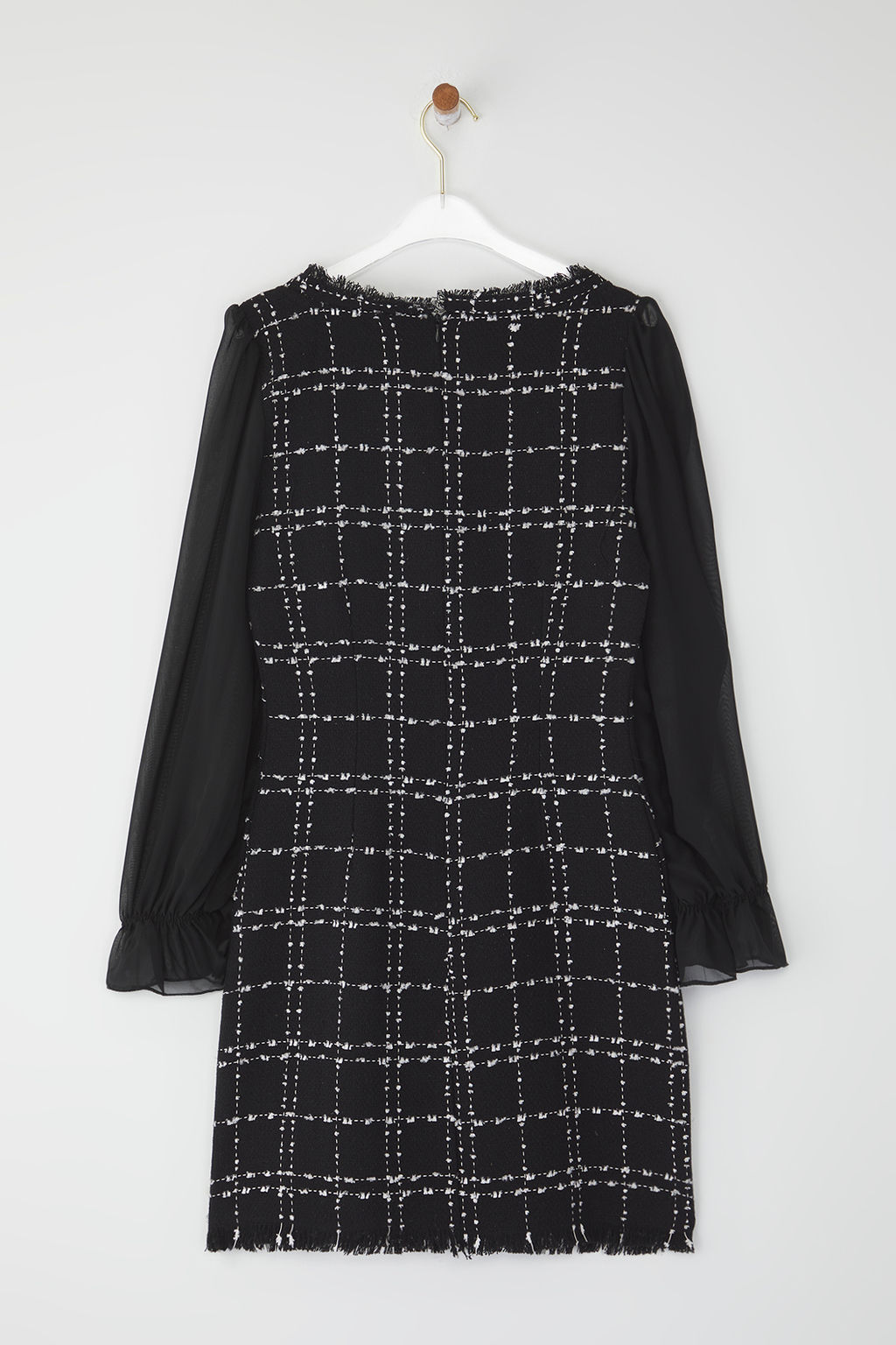 TRENDYOLMILLA Siyah Tuvit A Kesim Mini Sifon Kol Detayl? Dokuma Elbise TWOAW21EL0532  фото 16