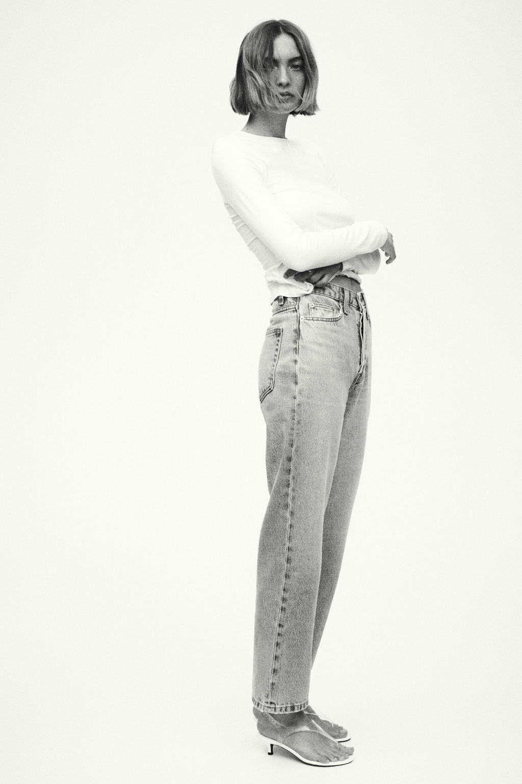 Straight High Waist Ankle Jeans - H&m фото 8