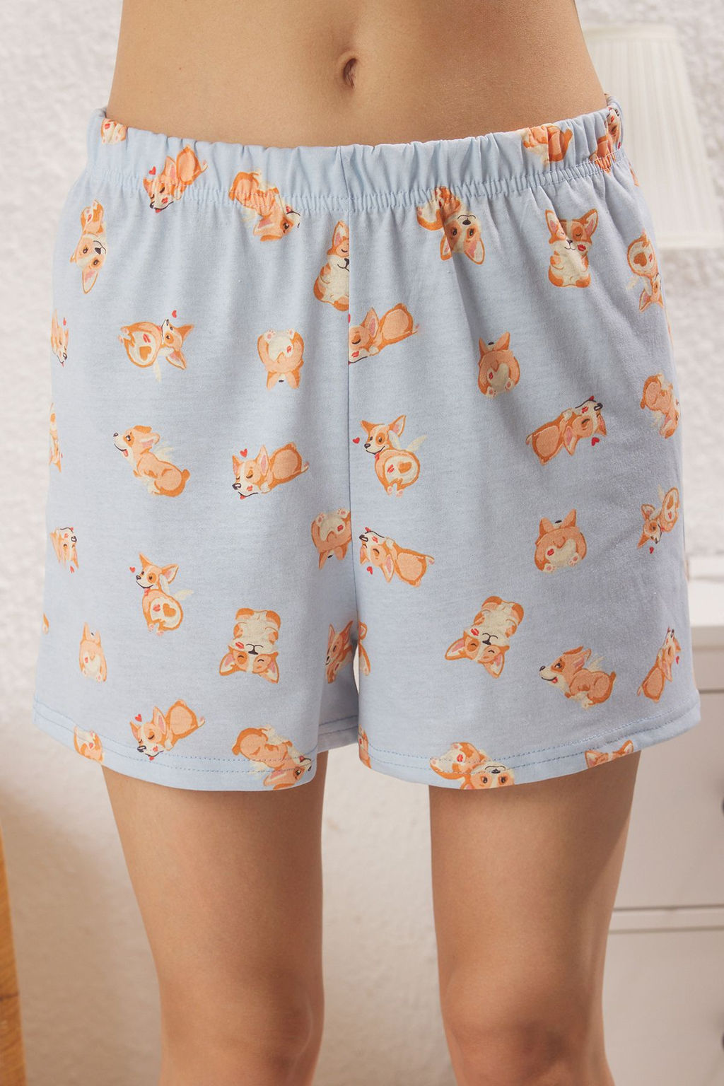 Mavi Hayvan Desenli Sortlu Orme Pijama Tak?m? THMSS24PT00198