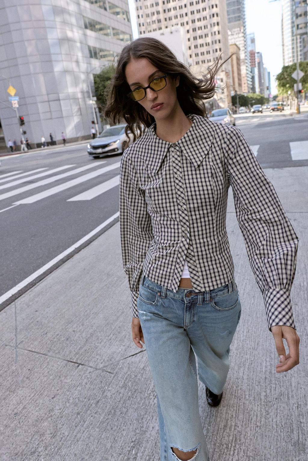 CHECK SHIRT WITH PETER PAN COLLAR - Zara фото 16