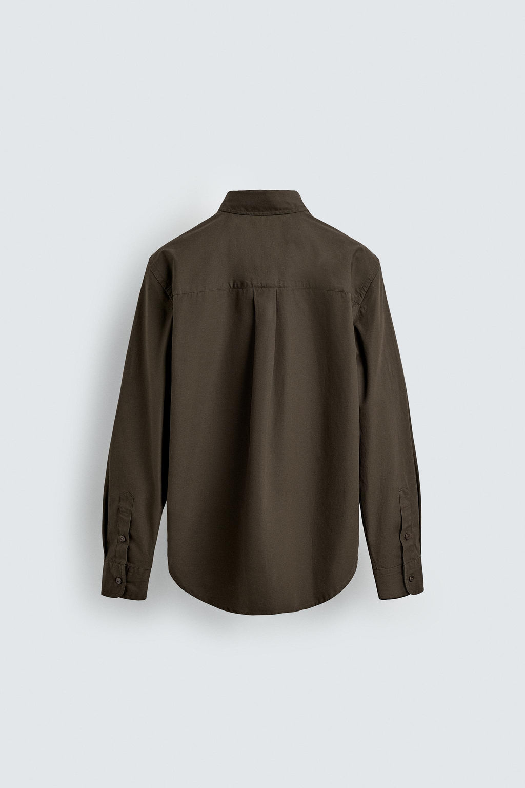 CAMISA REGULAR FIT POPEL?N / Marr?n oscuro - Zara фото 8