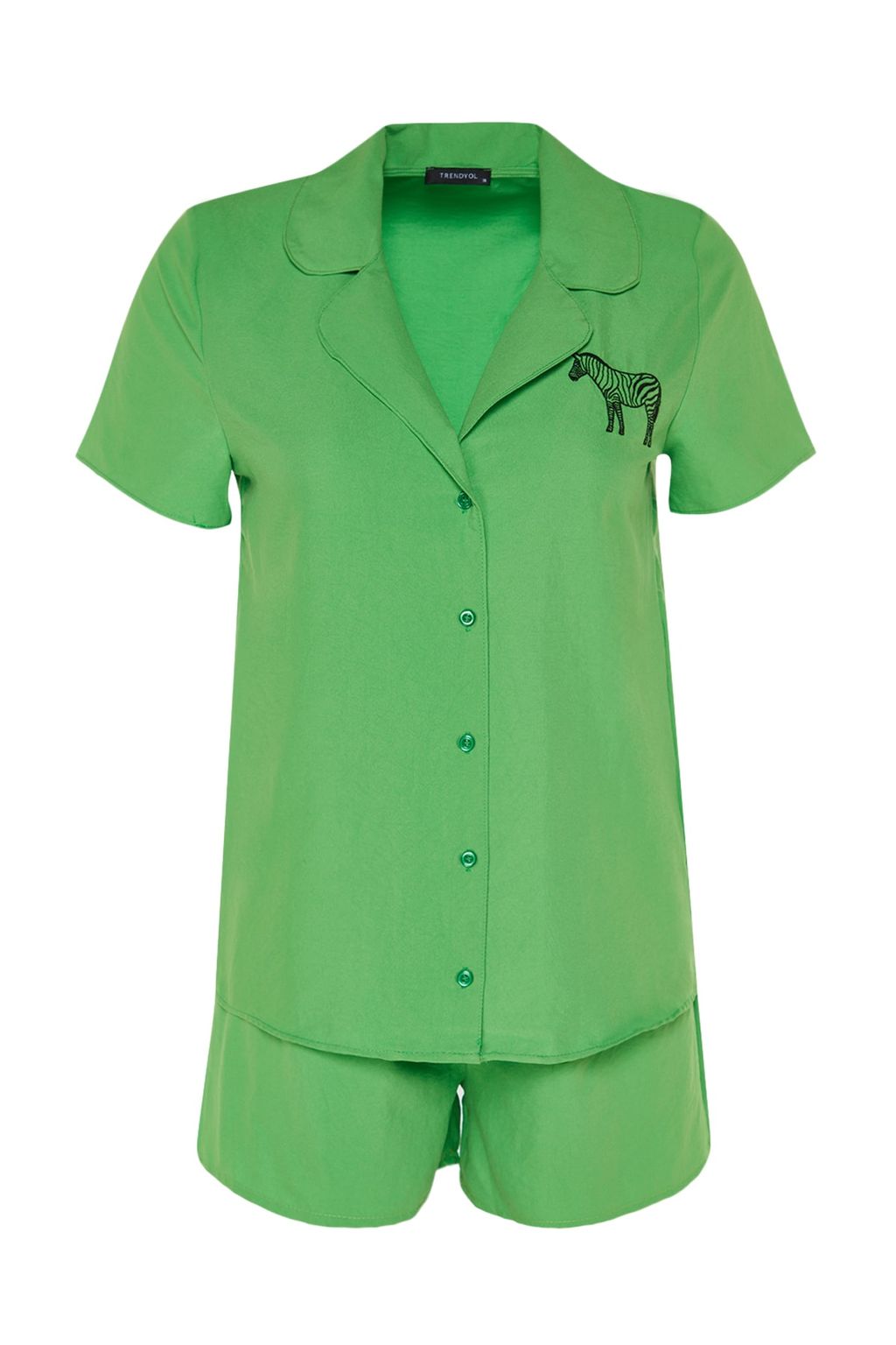 Trendyolmilla Ind?go Nak?sl? Sortlu Dokuma Pijama Tak?m? THMSS23PT00079 фото 16