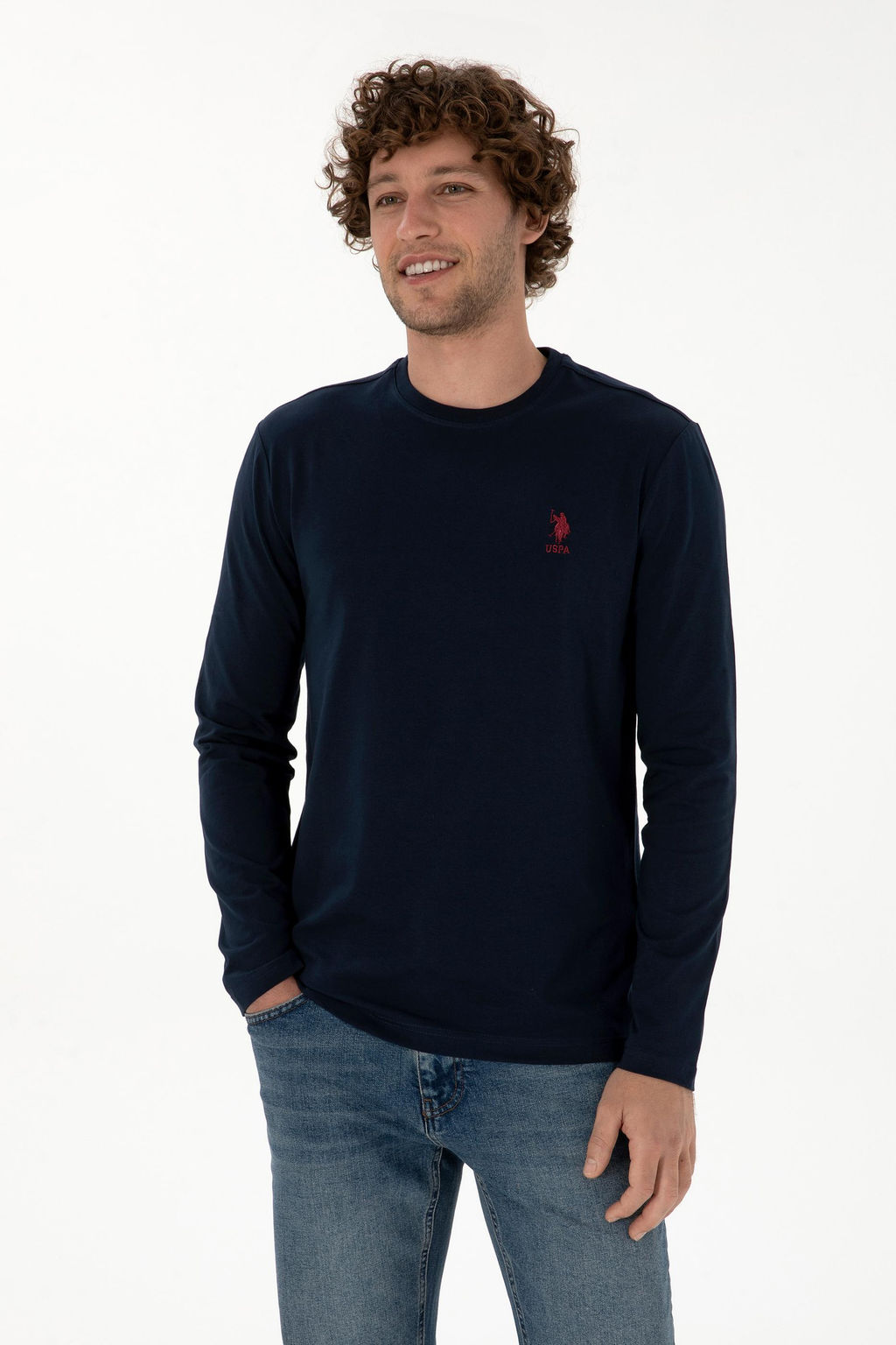 Erkek Lacivert Basic Sweatshirt Sepette S_rpriz _ndirim