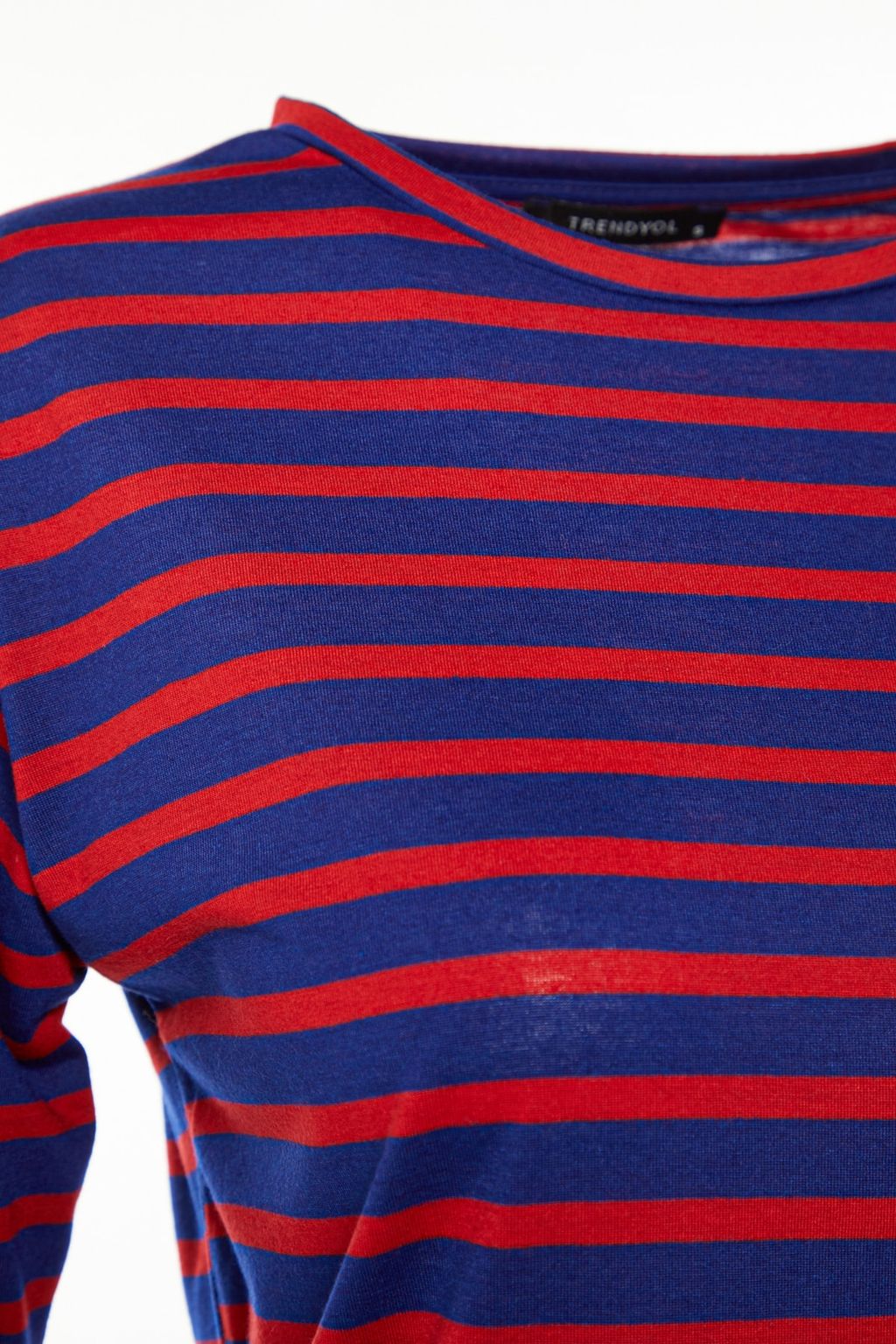 TRENDYOLMILLA Yesil Cizgili Regular/Normal Kal?p Basic Bisiklet Yaka Orme T-Shirt TWOAW23TS00002 фото 6