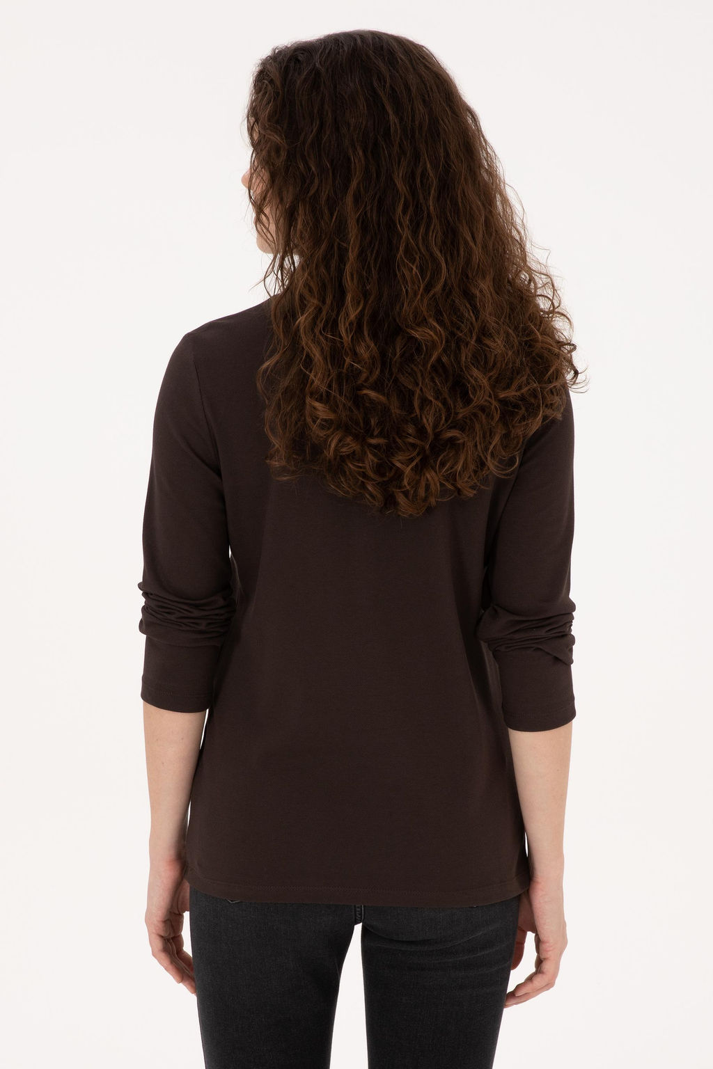 Kad_n Koyu Kahverengi Basic Sweatshirt - U.s. polo assn фото 5