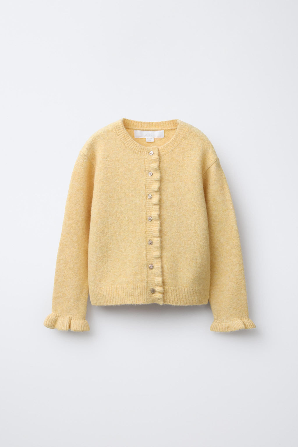 RUFFLE KNIT CARDIGAN WITH WOOL