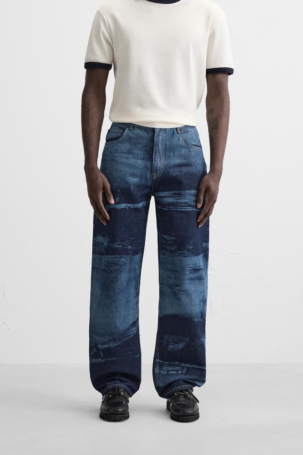 PRINTED RELAXED FIT JEANS - Zara фото 2