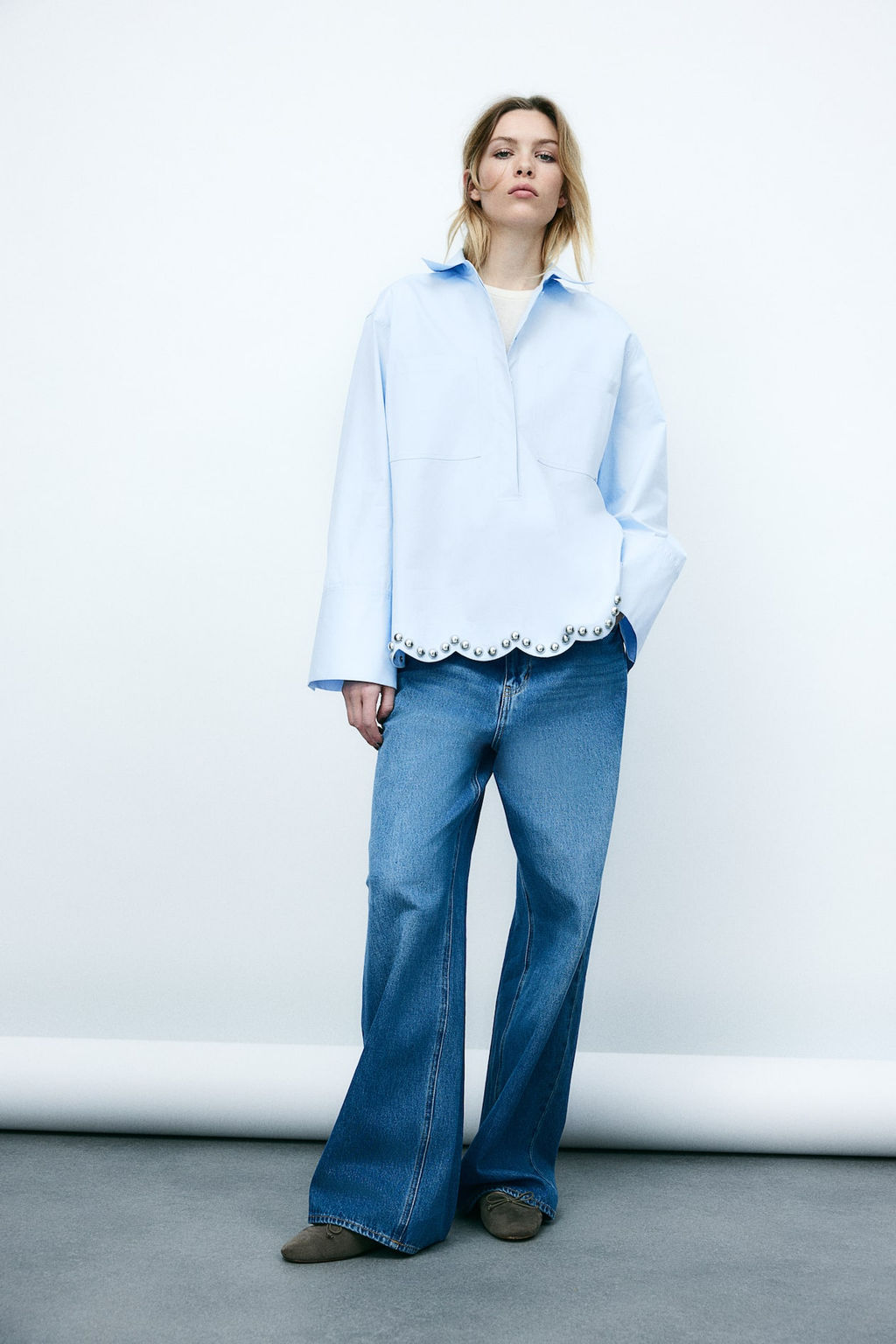 Camisa de sarga con tachuelas - H&m фото 3