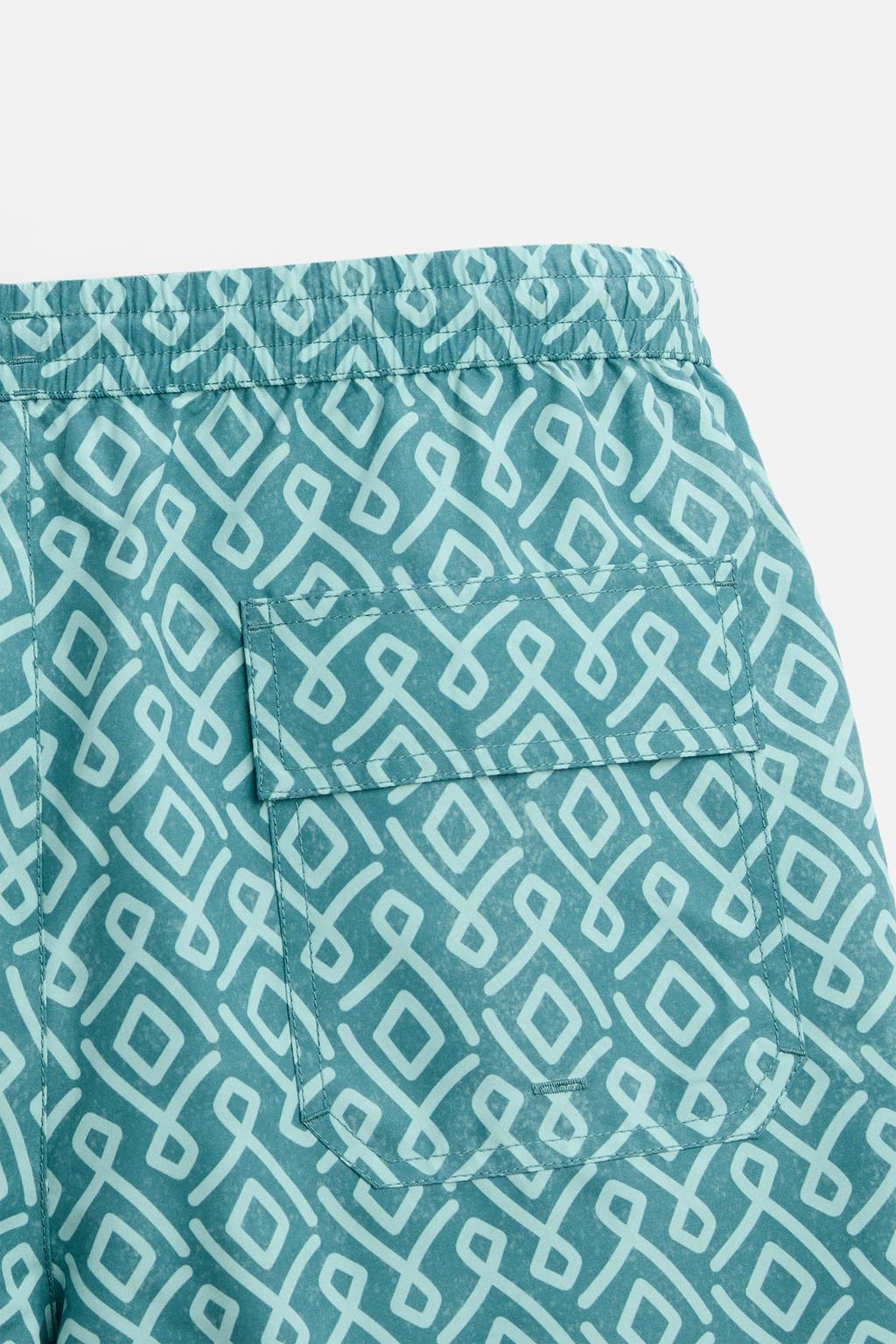 GEOMETRIK DESENLI UZUN DENIZ SORTU - Zara фото 9